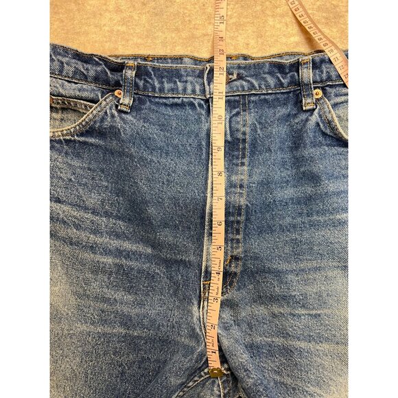 Vintage 80's DIY Cutoff Denim Jean Shorts Levi's Orange Label 38" Waist - Picture 8 of 9